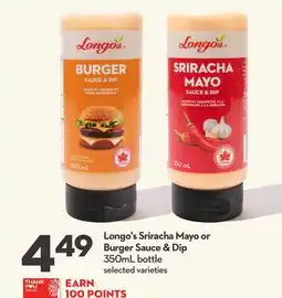 Longo's Sriracha Mayo or Burger Sauce & Dip offer