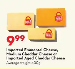 Longo's Imported Emmental Cheese, Medium Cheddar Cheese or Imported Aged Cheddar Cheese offer