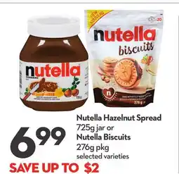 Longo's Hazelnut Spread 725g jar or Biscuits 276g pkg offer