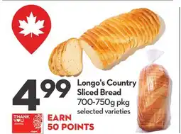 Longo's Country Sliced Bread offer