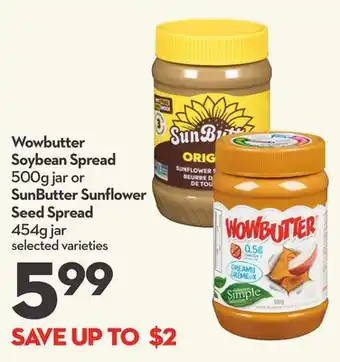 Longo's Soybean Spread 500g jar or Sunflower Seed Spread 454g jar offer