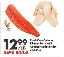 Longo's Fresh Coho Salmon Fillet or Fresh Wild Caught Haddock Fillet offer