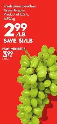 Longo's Fresh Sweet Seedless Green Grapes offer
