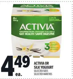 Metro ACTIVIA OR SILK YOGOURT offer