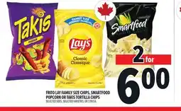 Metro FRITO LAY FAMILY SIZE CHIPS, SMARTFOOD POPCORN OR TAKIS TORTILLA CHIPS offer