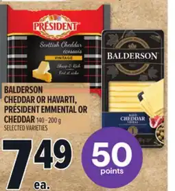 Metro BALDERSON CHEDDAR OR HAVARTI, PRÉSIDENT EMMENTAL OR CHEDDAR offer