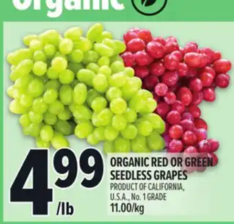 Metro ORGANIC RED OR GREEN SEEDLESS GRAPES offer
