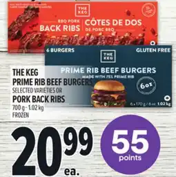 Metro THE KEG PRIME RIB BEEF BURGERS offer