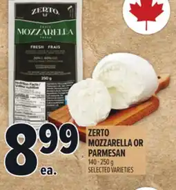 Metro ZERTO MOZZARELLA OR PARMESAN offer