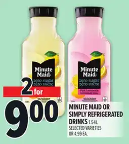 Metro MINUTE MAID OR SIMPLY REFRIGERATED DRINKS offer