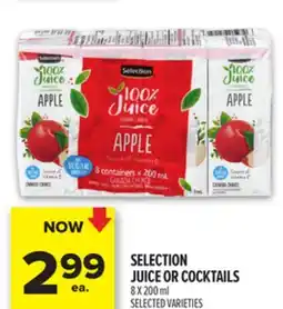 Metro SELECTION JUICE OR COCKTAILS offer
