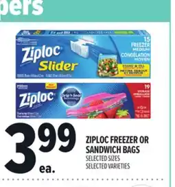 Metro ZIPLOC FREEZER OR SANDWICH BAGS offer