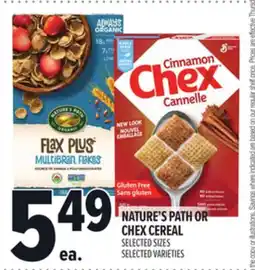 Metro NATURE'S PATH OR CHEX CEREAL offer
