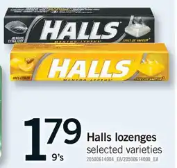 Fortinos HALLS LOZENGES, 9'S offer