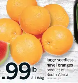 Fortinos LARGE SEEDLESS NAVEL ORANGES offer