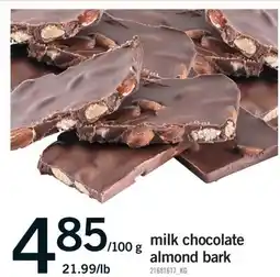 Fortinos MILK CHOCOLATE ALMOND BARK offer