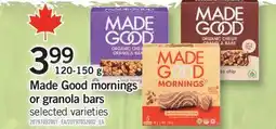 Fortinos MADE GOOD MORNINGS OR GRANOLA BARS, 120-150 G offer