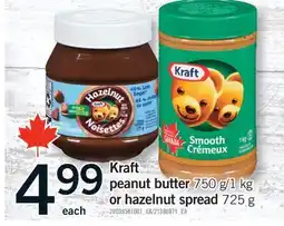 Fortinos KRAFT PEANUT BUTTER 750 G/1 KG OR HAZELNUT SPREAD 725 G offer