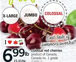 Fortinos COLOSSAL RED CHERRIES offer