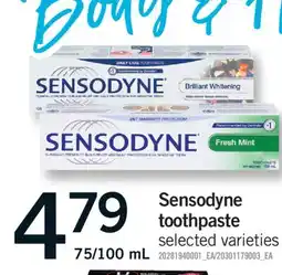 Fortinos SENSODYNE TOOTHPASTE, 75/100 ML offer