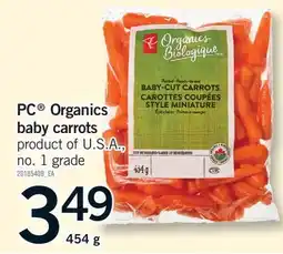 Fortinos PC ORGANICS BABY CARROTS, 454 G offer