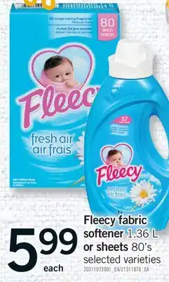 Fortinos FLEECY FABRIC SOFTENER, 1.36 L OR SHEETS, 80' S offer