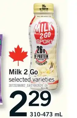 Fortinos MILK 2 GO, 310-473 mL offer