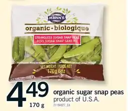 Fortinos ORGANIC SUGAR SNAP PEAS, 170 G offer