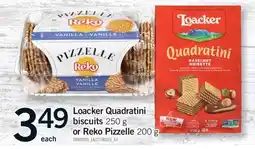 Fortinos LOACKER QUADRATINI, 250 G OR REKO PIZZELLE 200 G offer