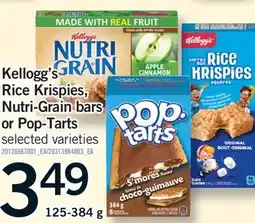 Fortinos KELLOGG'S RICE KRISPIES, NUTRI-GRAIN BARS OR POP-TARTS, 125-384 G offer