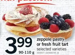 Fortinos ZEPPOLE PASTRY OR FRESH FRUIT TART, 90-110 g offer