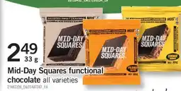 Fortinos MID-DAY SQUARES FUNCTIONAL CHOCOLATE, 33 g offer