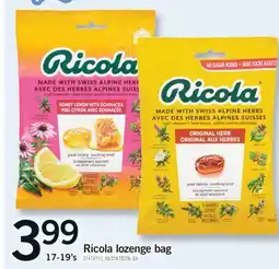 Fortinos RICOLA LOZENGE BAG, 17-19'S offer