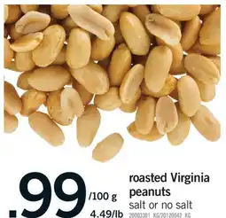 Fortinos ROASTED VIRGINIA PEANUTS, 100 G offer