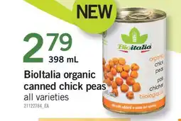 Fortinos BIOITALIA ORGANIC CANNED CHICK PEAS, 398 mL offer