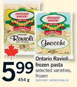 Fortinos ONTARIO RAVIOLI FROZEN PASTA, 454 G offer