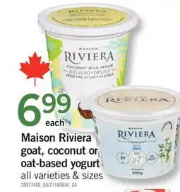 Fortinos MAISON RIVIERA GOAT, COCONUT OR OAT-BASED YOGURT offer