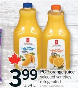 Fortinos PC ORANGE JUICE, 1.54 L offer