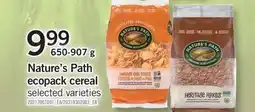 Fortinos NATURE'S PATH ECOPACK CEREAL, 650-907 g offer