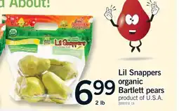 Fortinos LIL SNAPPERS ORGANIC BARTLETT PEARS, 2 LB offer