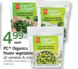 Fortinos PC ORGANICS FROZEN VEGETABLES offer