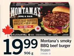 Fortinos MONTANA'S SMOKY BBQ BEEF BURGER, 906 G offer