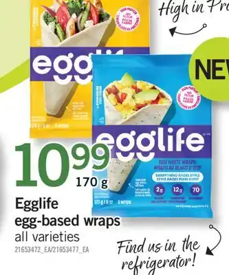 Fortinos EGGLIFE EGG-BASED WRAPS, 170 g offer