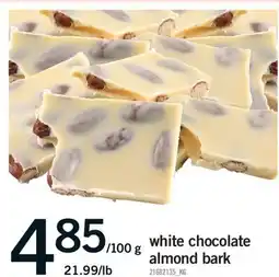 Fortinos WHITE CHOCOLATE ALMOND BARK offer