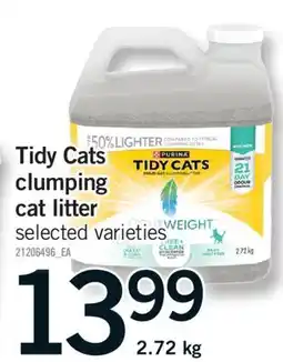 Fortinos TIDY CATS CLUMPING CAT LITTER, 2.72kg offer