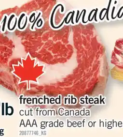 Fortinos FRENCHED RIB STEAK offer