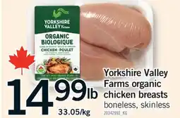 Fortinos Yorkshire Valley Farms organic chicken breasts offer