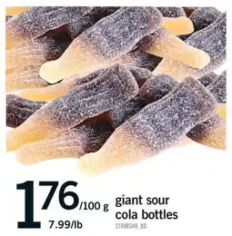 Fortinos GIANT SOUR COLA BOTTLES, 100 G offer