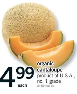 Fortinos ORGANIC CANTALOUPE offer