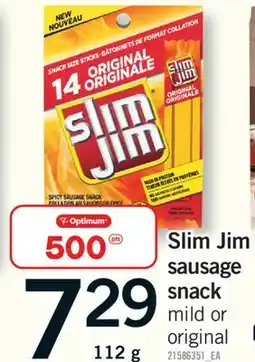 Fortinos SLIM JIM SAUSAGE, 112g offer